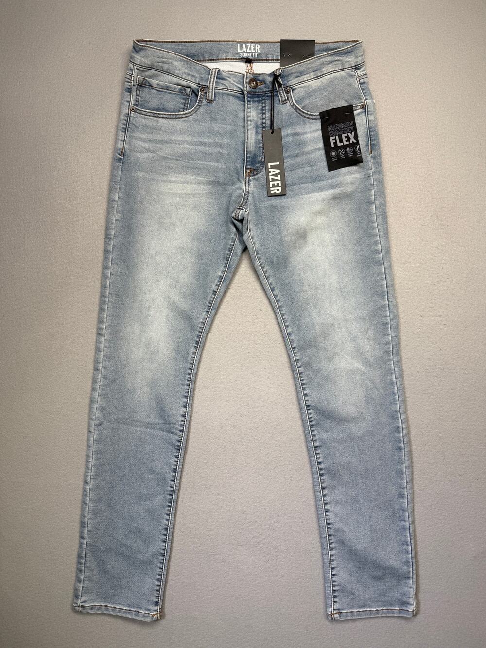 Lazer Men's Max comfort Knit Skinny jean  Jeans Dorian Blue 34x34 $45